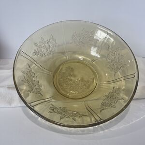 Federal Glass Yellow 8” Serving Bowl Round Granny Core, GiGi Core, VTG